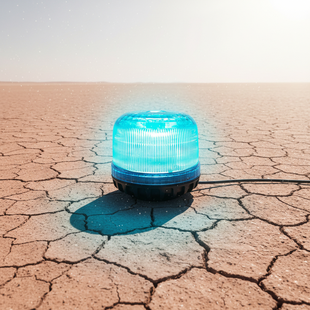Blue beacon in desert heat