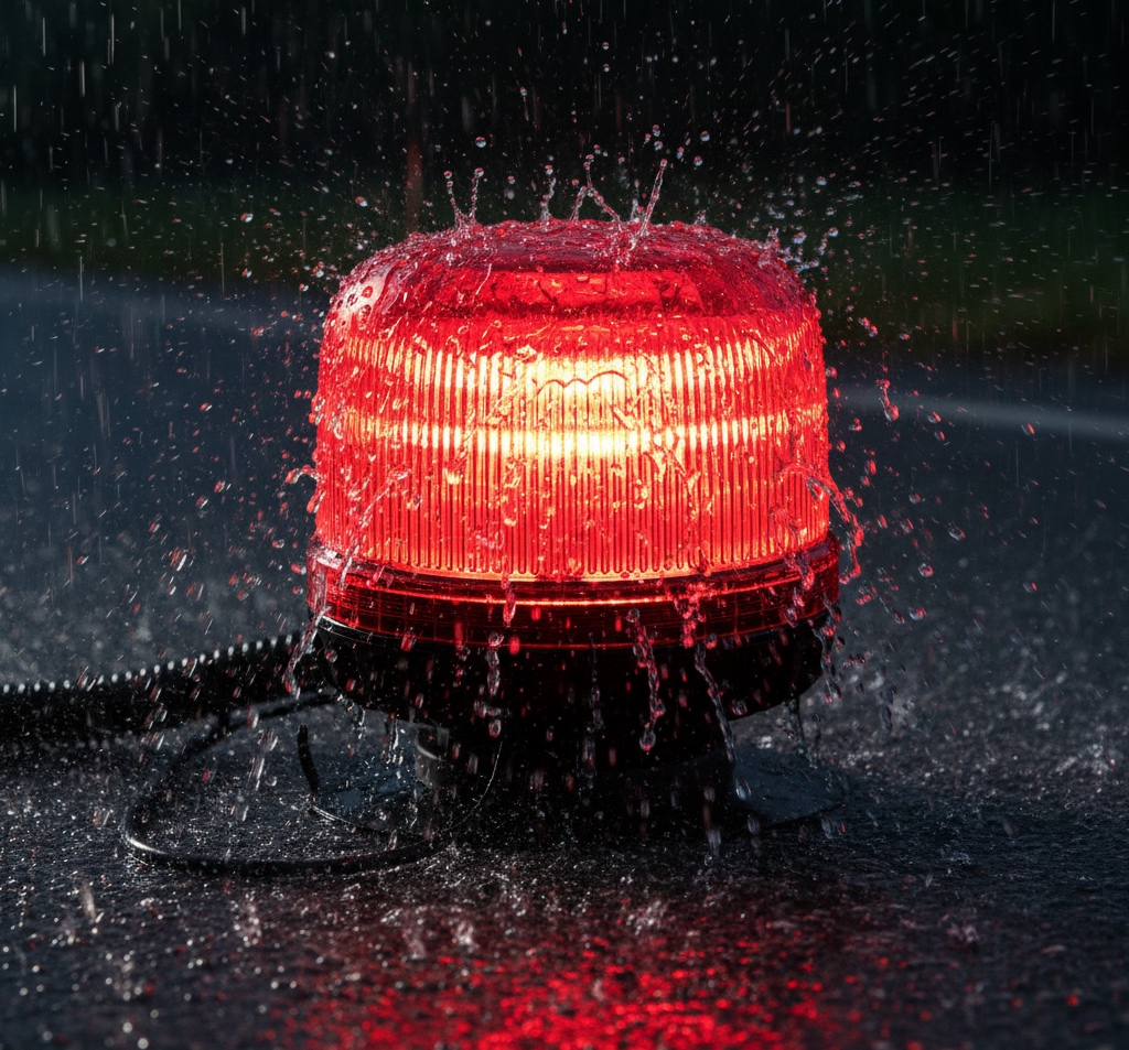 Red beacon pressure wash rain