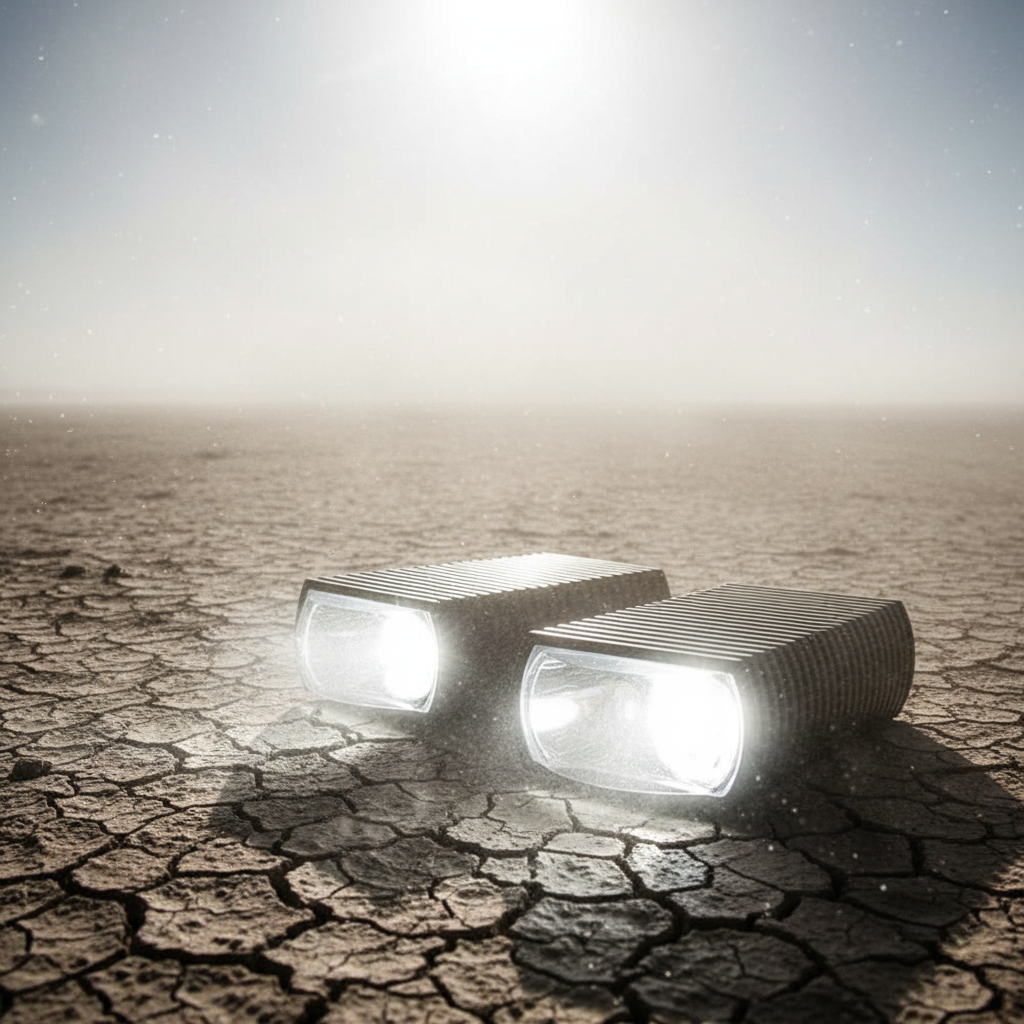 Mini Projector in desert heat