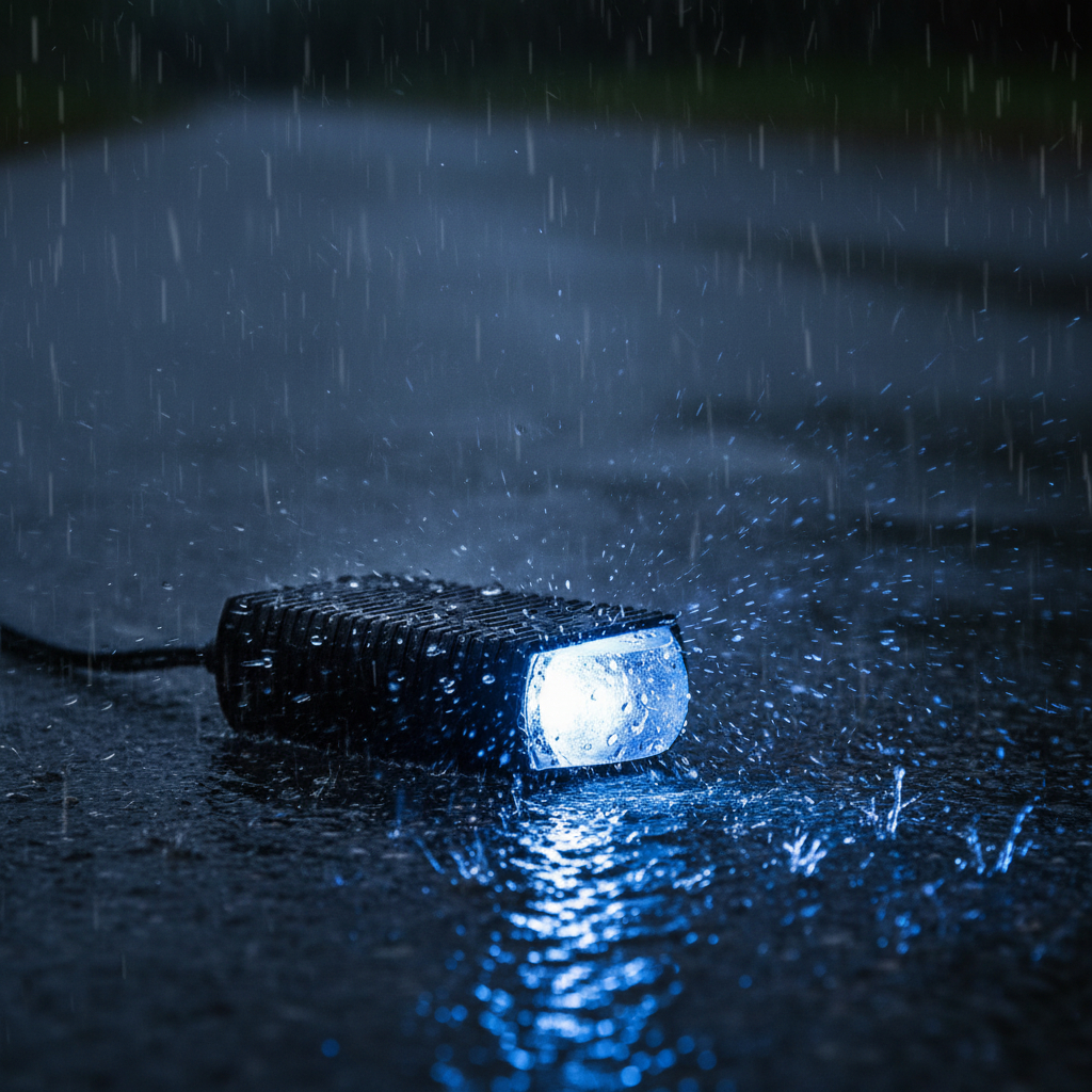 Mini Projector in heavy rain