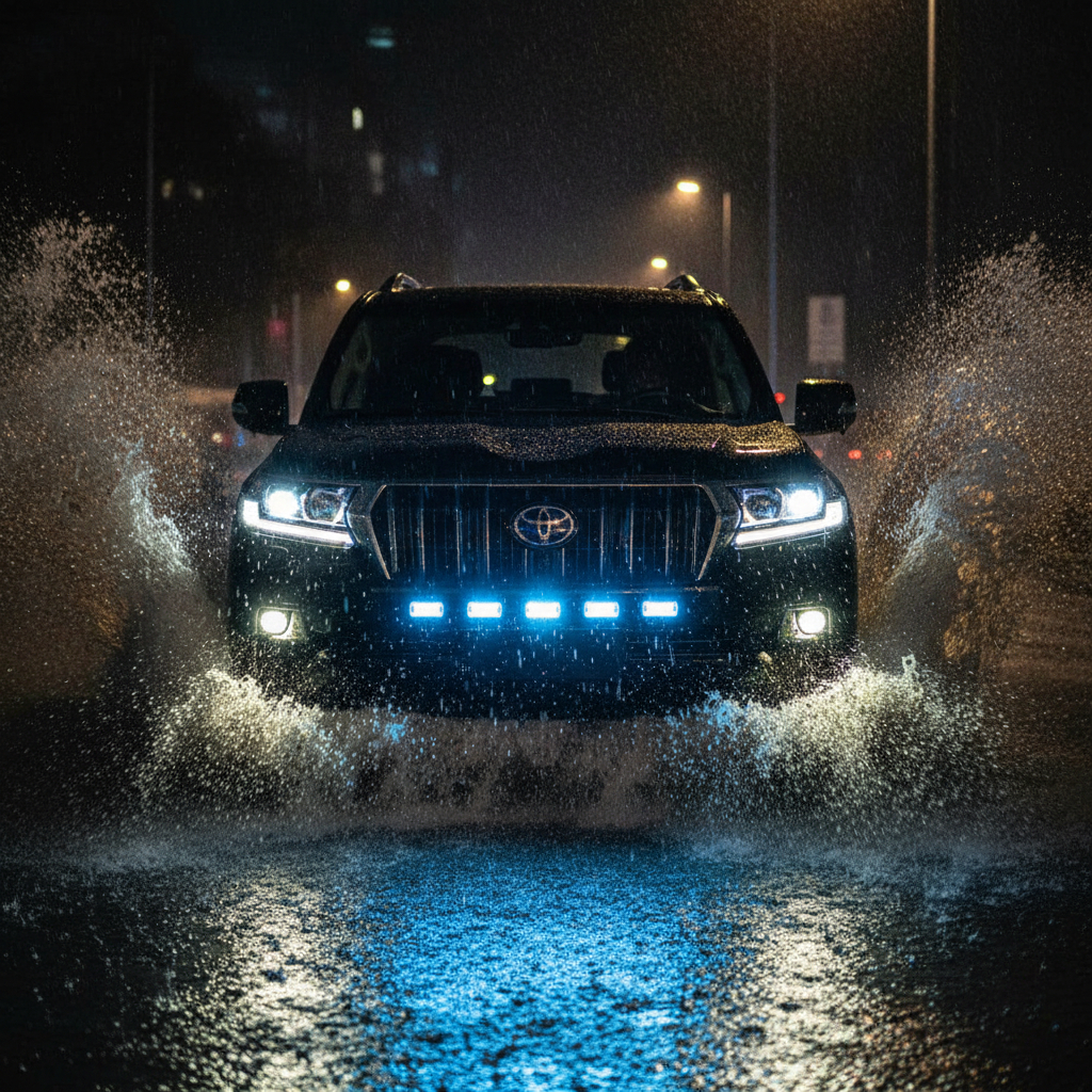 Wide Grille Strobe on Toyota Land Cruiser